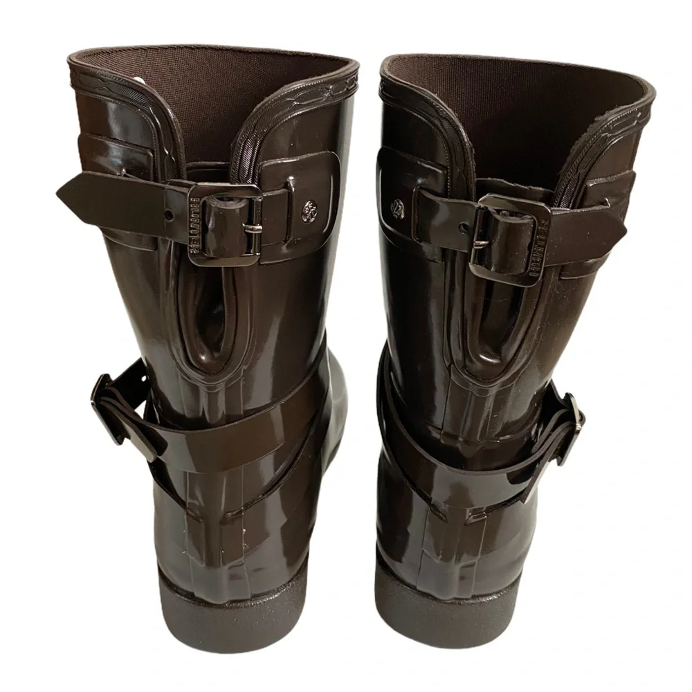 Hunter Adjustable Short Ankle Strap Gloss Boots
